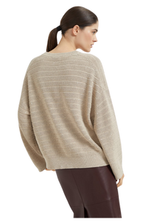 Brunello Cucinelli Women's Textured Half English Rib Sweater in Cotton Diamond Yarn